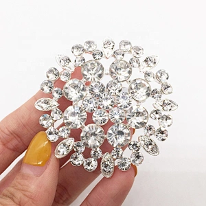 Crystal rhinestone wedding decoration woman jewelry silver brooch safety pin