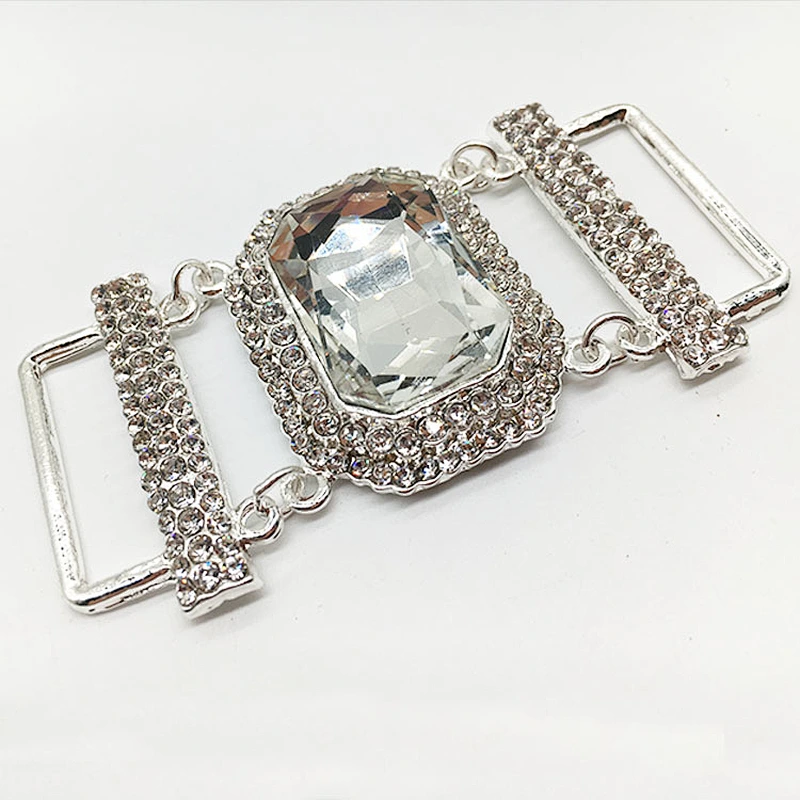 fashion Metal Accessories clear rhinestone bikini connector for Swimwear