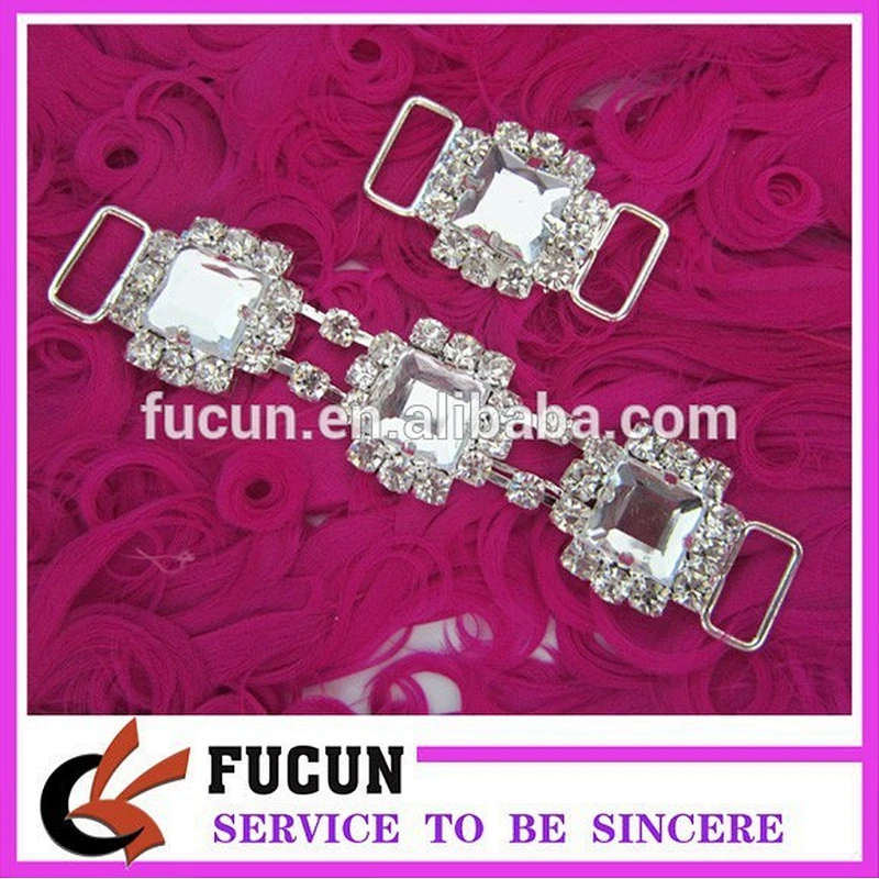 METAL CRYSTAL RHINESTONE BIKINI SWIMWEAR CONNECTORS /BUCKLES