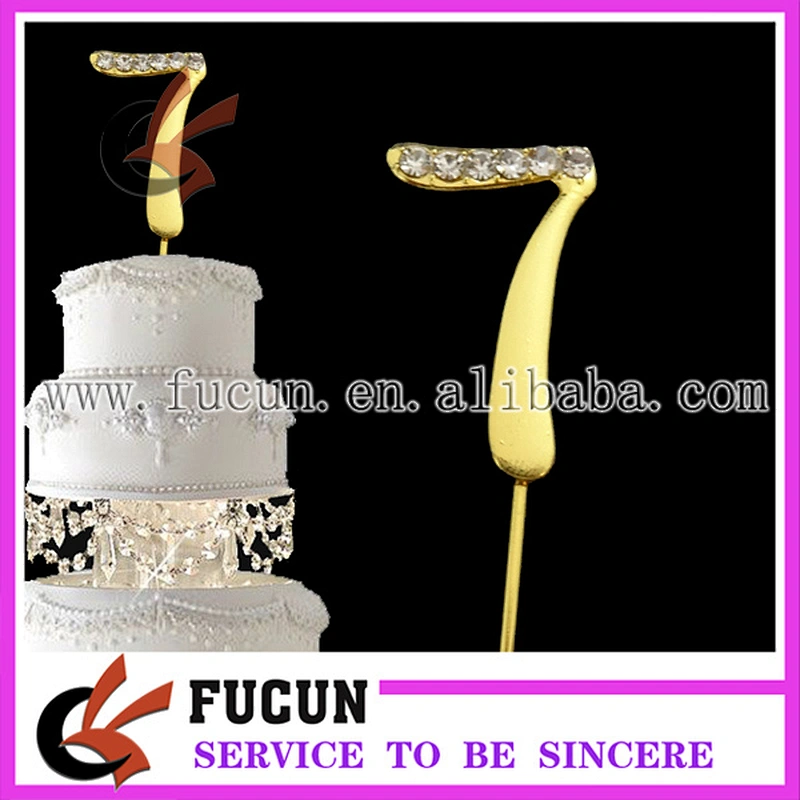New style small number crystal rhinestone cake topper party decoration/cake decoration