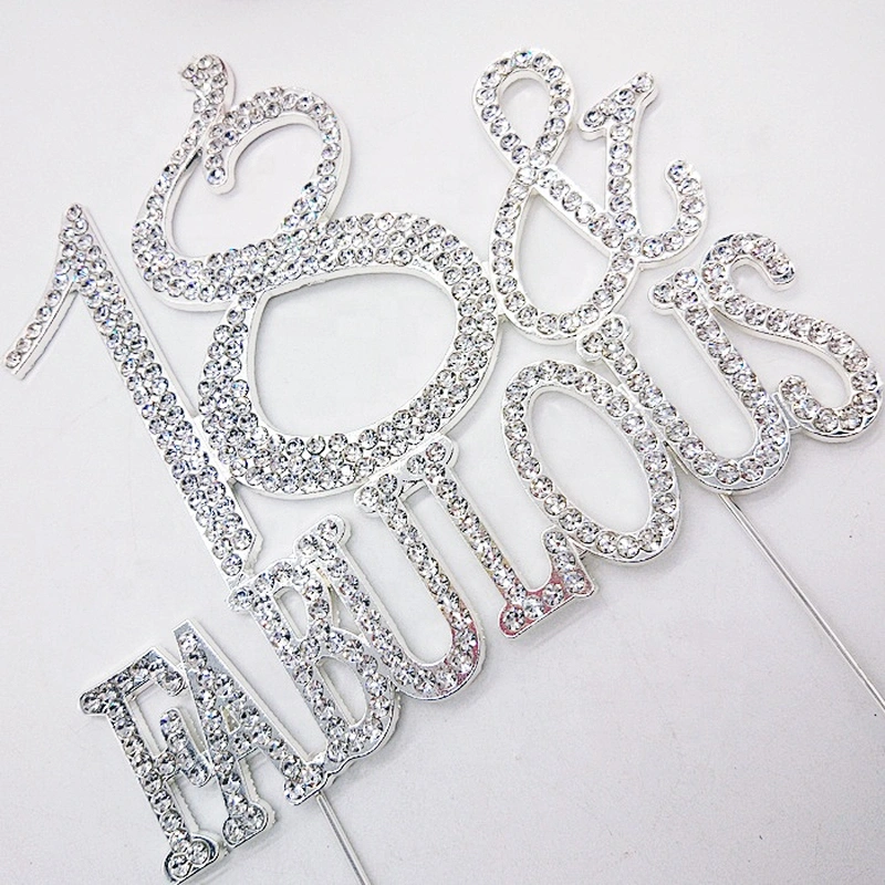 18 Birthday party rhinestone 18&FABULOUS cake topper cake decoration
