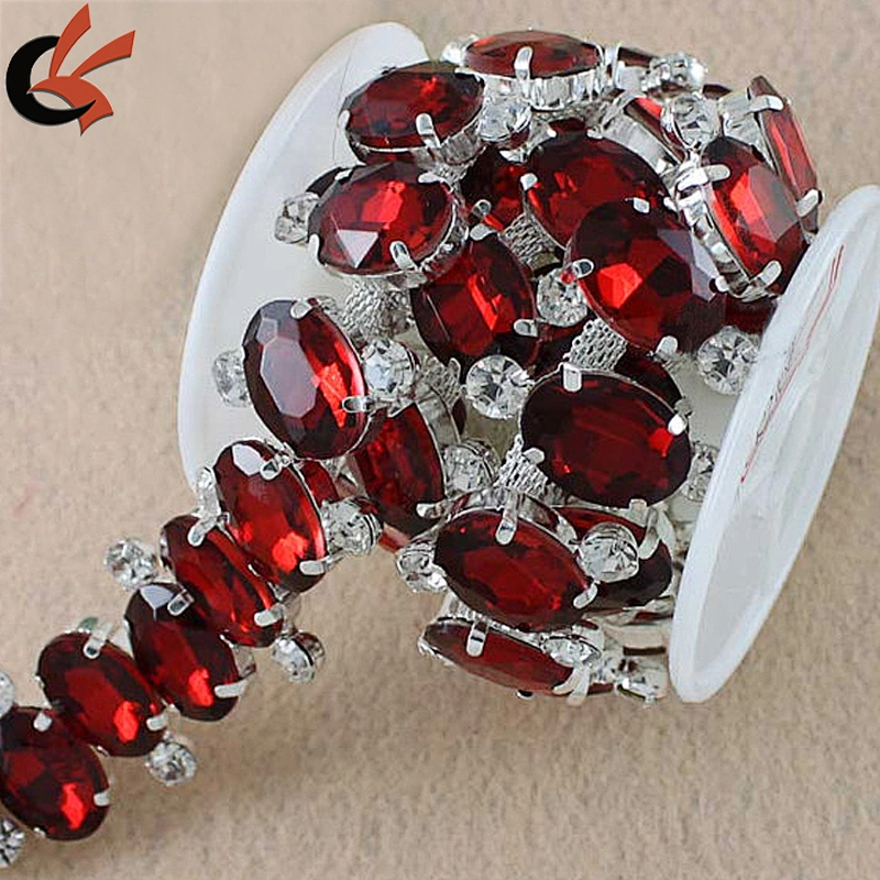 crystal rhinestone red acrylic bride decorative trimming