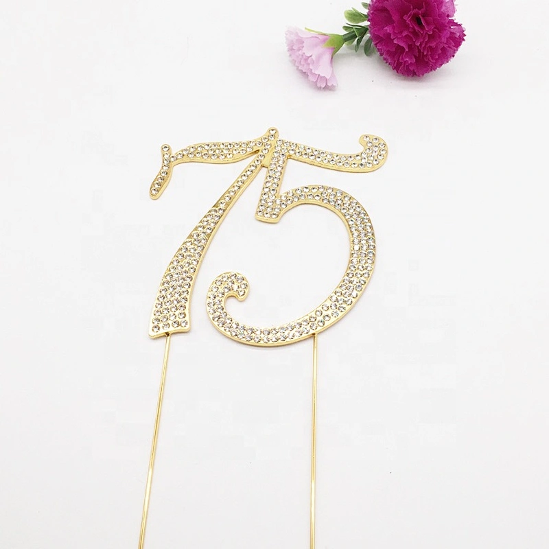 wedding favors celebration number birthday cake decorations crystal rhinestone cake topper