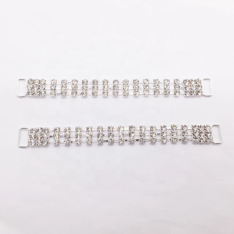 No Densely Rhinestone 3 Rows Bikini Connector Chain Embellishment Swimwear Connector