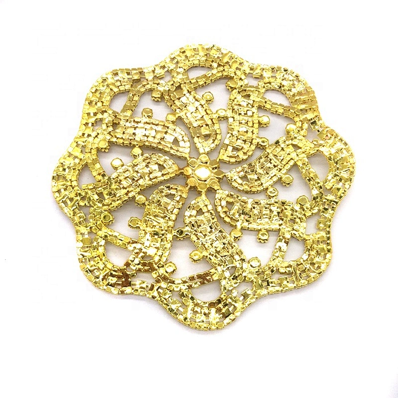Custom Gold Sew on Large Crystal Rhinestone Appliques