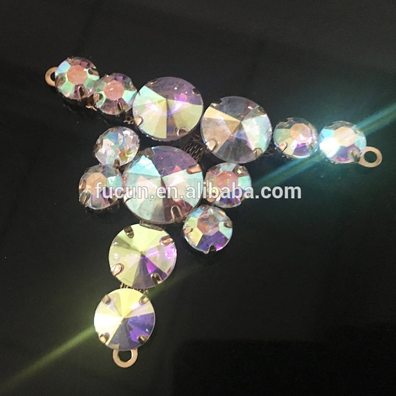 2017 Garment Accessories rhinestone glass shoe buckle for summer colorful sandal