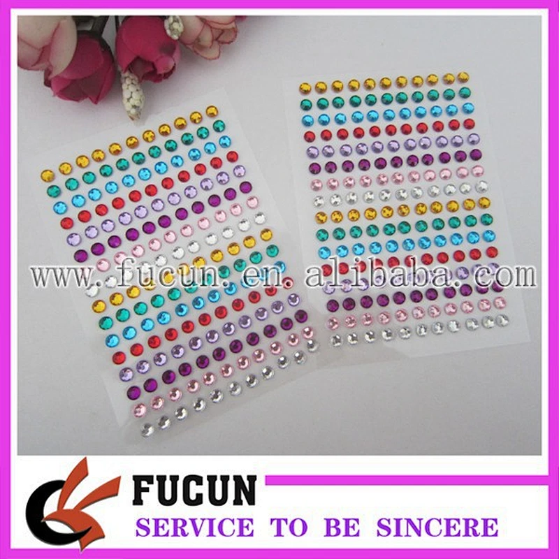 NEW design rhinestone diamond sticker colourful acrylic gem sticker