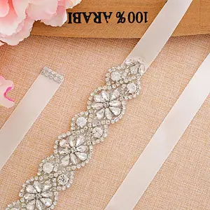 2019 top Sale Decorations Hot Fix Sew On Rhinestone pearl Applique Trimming For Wedding Dress
