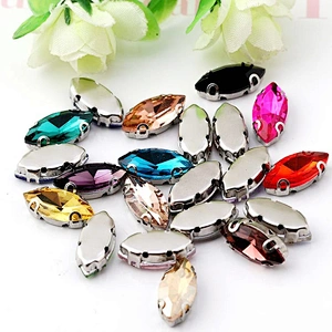 7x15mm sew on chaton montee horse eye glass rhinestone with claw
