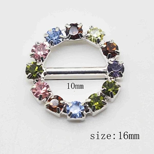 Hot sale diamante colorful rhinestone round buckle for decoration