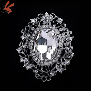 Jewelry Custom wedding crystal rhinestone Silver Plated Brooch