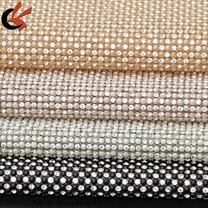 2018 bling hot fix rhinestone pearl mesh trimming for garment shoe bag accessories