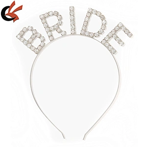 Girl Silver Crystal custom Letter Bride Rhinestone headband