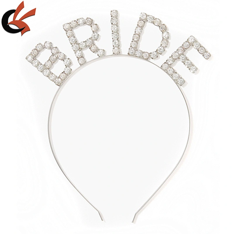 Girl Silver Crystal custom Letter Bride Rhinestone headband
