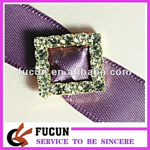 wedding invitation ribbon rhinestone square diamond buckle