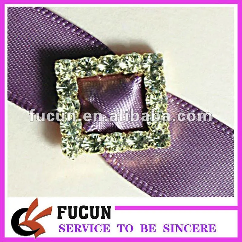 wedding invitation ribbon rhinestone square diamond buckle