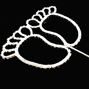 wholesale lovely diamante cake topper baby born baby coming footprint cake topper