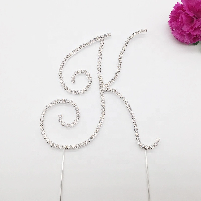 Happy Birthday Silver Letter Rhinestone Cake Topper Birthday Cake Supplies Decorations