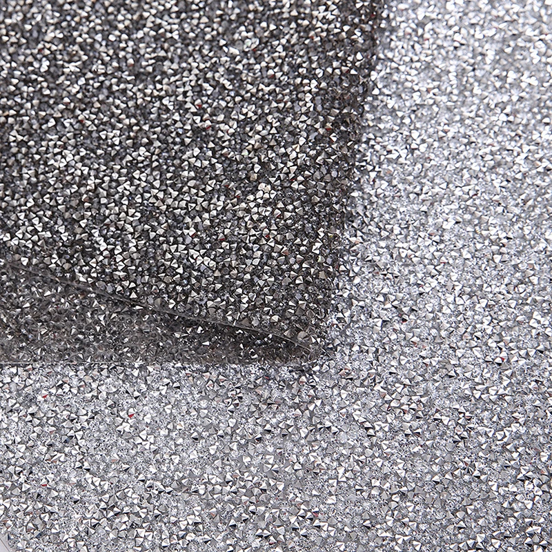 Various colors rhinestone black diamond and crystal hotfix rhinestone mesh sheet
