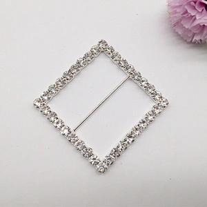 China supplier favor square rhinestone buckle for wedding chair covers