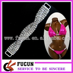 2018 hot sale!Sparkling AB Crystal bikini rhinestone connector for swimwear NPC IFBB