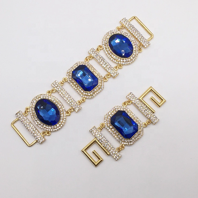 10cm square sapphire crystal rhinestone bikini connector buckle sew on for bikini