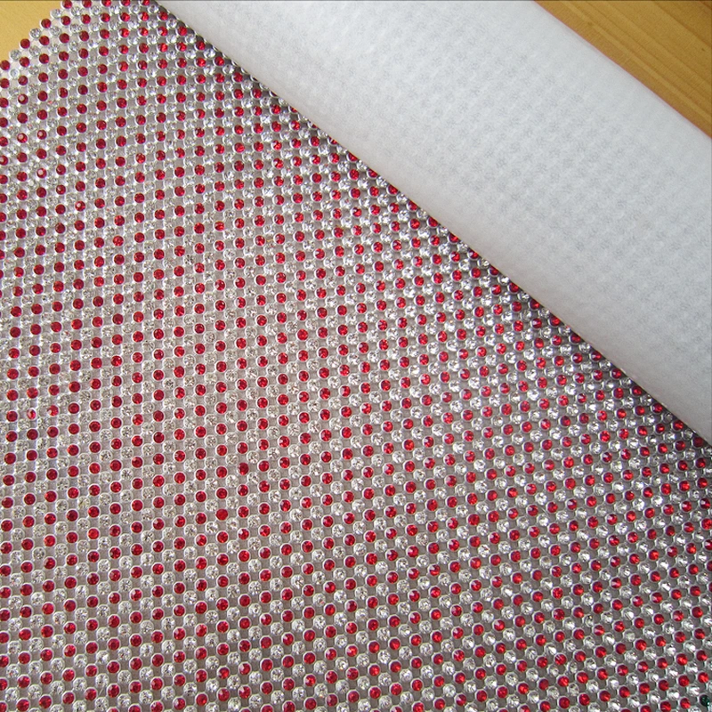 iron on clothing rhinestone 142 rows hotfix crystal aluminum mesh for sell