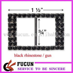 New Arrival Rectangle Rhinestone Ribbon Slider Buckles