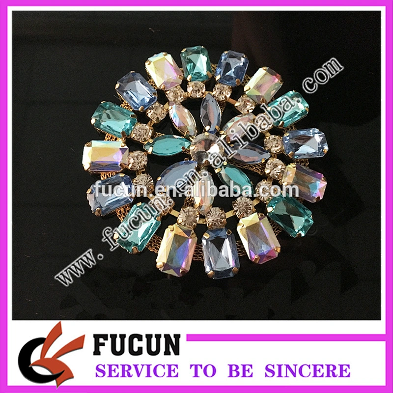 Colorful rhinestone, acrylic ,gem wedding anniversary ,party Vintage jewelry large brooch