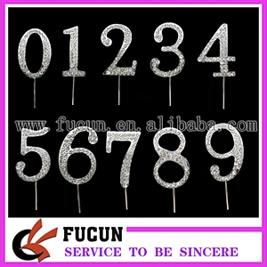 3.5cm Crystal Diamante Rhinestone gold Cake Topper Birthday Age Numbers Anniversary Party