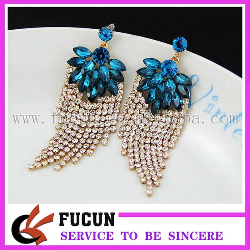 Fashion Wholesale Art Deco Dangle Rhinestone Earrings