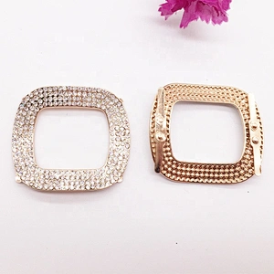 Guangzhou factory wholesale rhinestone shoe accessories decoration design shoe square metal buckle
