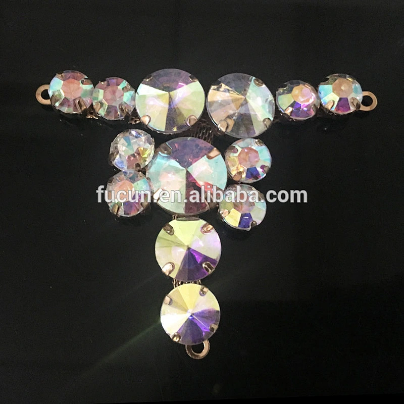 2017 Garment Accessories rhinestone glass shoe buckle for summer colorful sandal