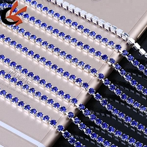 SS16 wholesale Silver Crystal Rhinestone Close Chain Trim