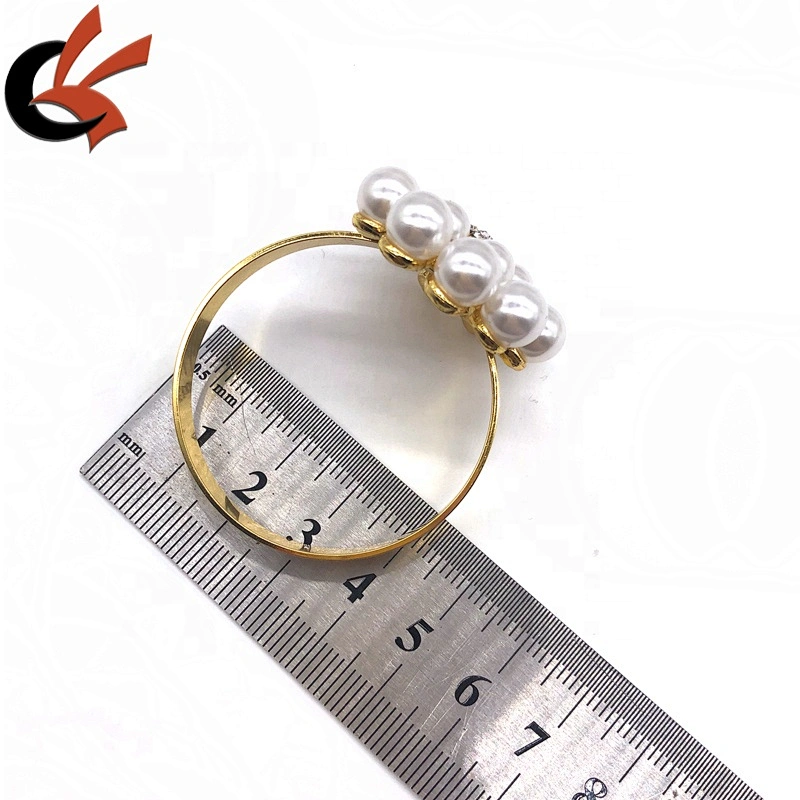 Crystal Metal gold Pearl rhinestone napkin rings for wedding table decoration