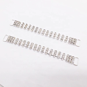 No Densely Rhinestone 3 Rows Bikini Connector Chain Embellishment Swimwear Connector