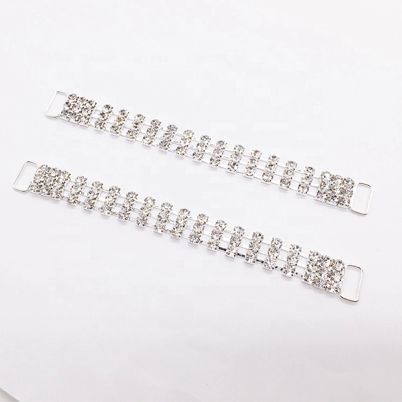 No Densely Rhinestone 3 Rows Bikini Connector Chain Embellishment Swimwear Connector