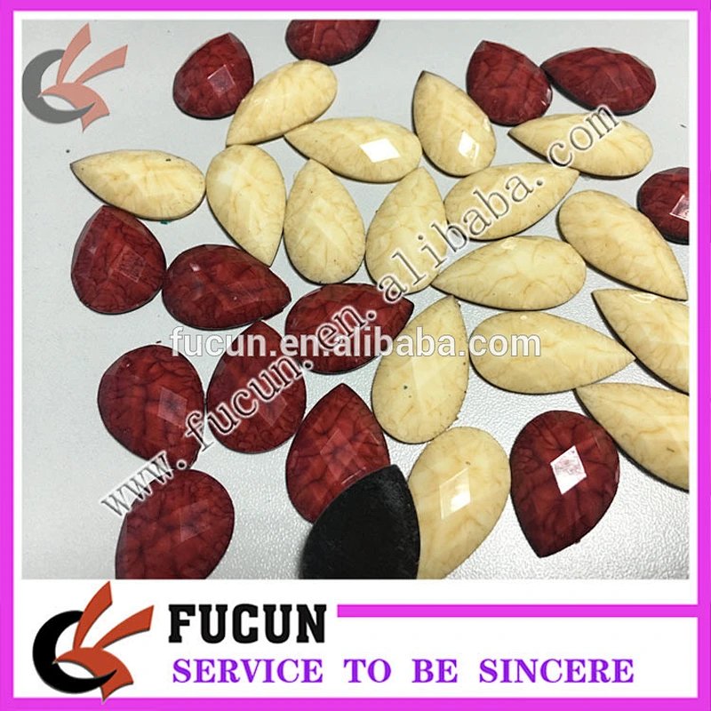 hot fix 20*30mm teardrop sew on epoxy resin stone