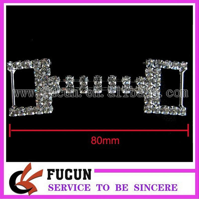 Medium 2 Row rhinestone Chain square ends rhinestone bikini connector