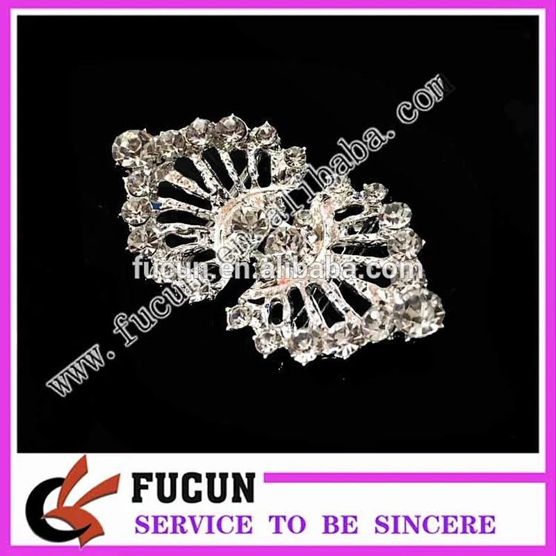 2017 hot sale mental alloyed rhinestone pair Closure Clasp buckle For Wedding Invitation Ribbon