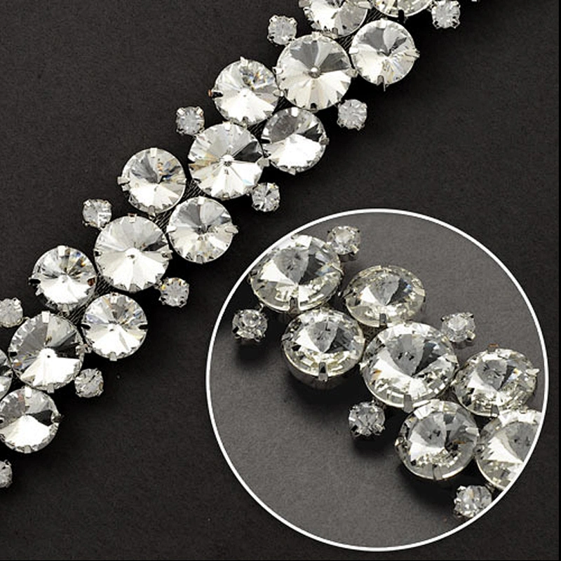Silver Crystal Mesh Wrap Roll Rhinestone Crystal Ribbon Blanket Lace Trim Wedding Decoration