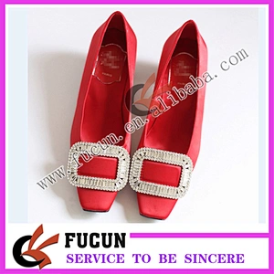 Wholesale Ladies Flat Shoe Decorative Rhinestone Classic Metal Shoe Buckles