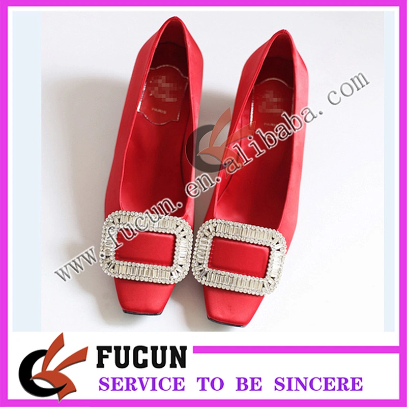 Wholesale Ladies Flat Shoe Decorative Rhinestone Classic Metal Shoe Buckles