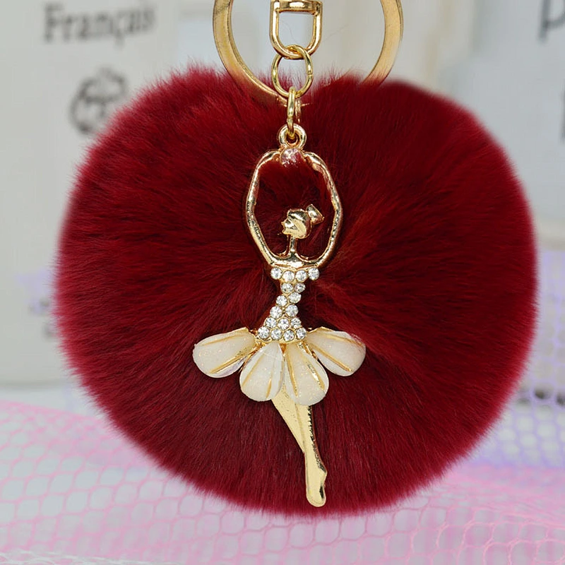 Top Supplier Wholesale Gift Unique Sex Key Ring Downy Fur Pompom Key Chain for Girls