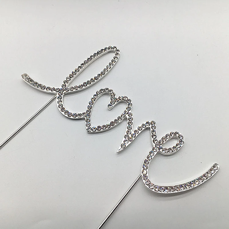 Cake Accessory   Diamante Crystal Rhinestone love Item Cake Topper