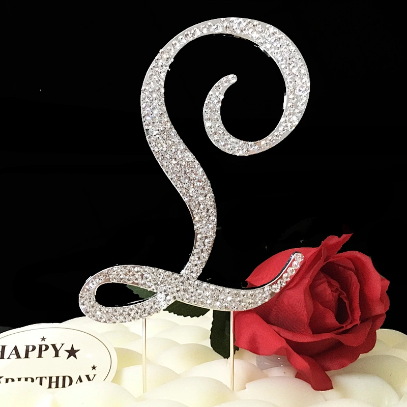 Shinning Diamante rhinestone letter Cake Topper for Anniversary