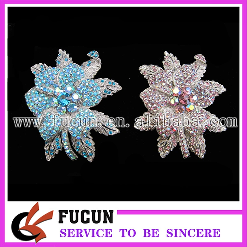 fashion alloy 60mm bride rhinestone brooch evening dress brooch
