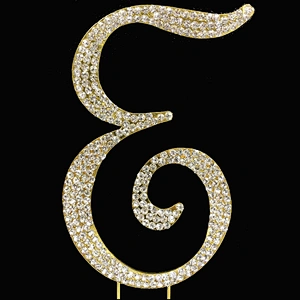 A to Z Rhinestone Monogram Wedding Jewelry Letter Initial Alphabet Cake Topper