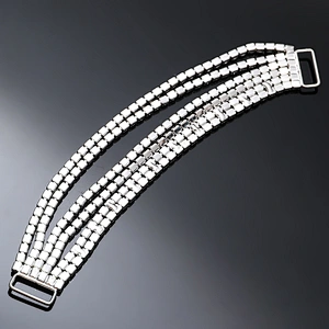 dazzling zinc alloy fashion design bikini connector crystal for swimwear clothing