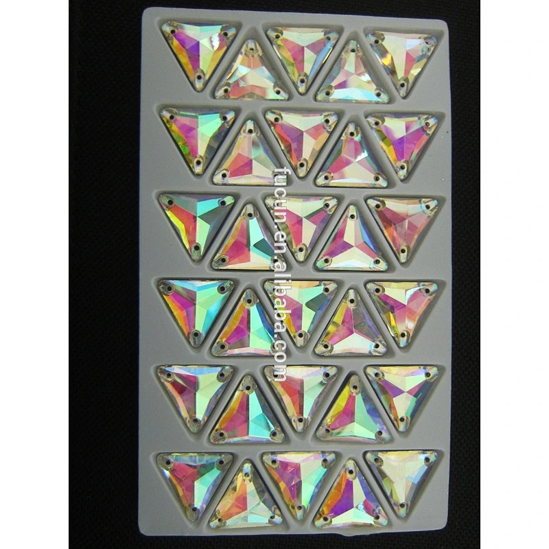DIY Crystal supply AB triangle sew on glass crystal